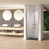 Стеклянная перегородка в душевую нишу с распашной дверью — фото 4
