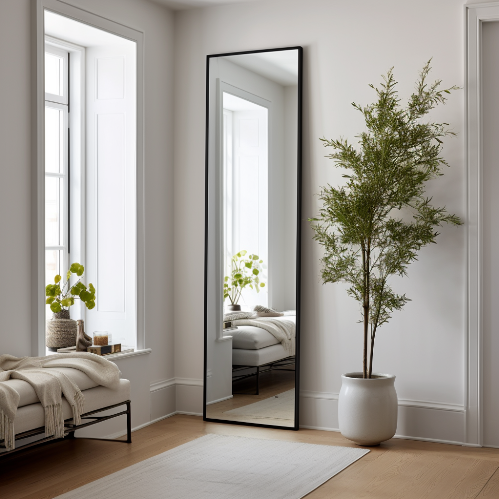 Зеркало в алюминиевой раме 20 «Премиум Черный Матовый» — фото 16