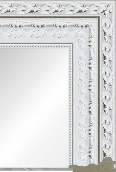 Зеркало «Алор» белая с серебром